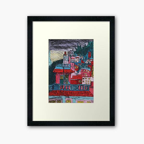 Terrace view, Kathmandu, Nepal, wall art Framed Art Print