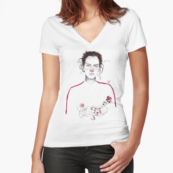 LA LUCHADORA by elenagarnu Fitted V-Neck T-Shirt