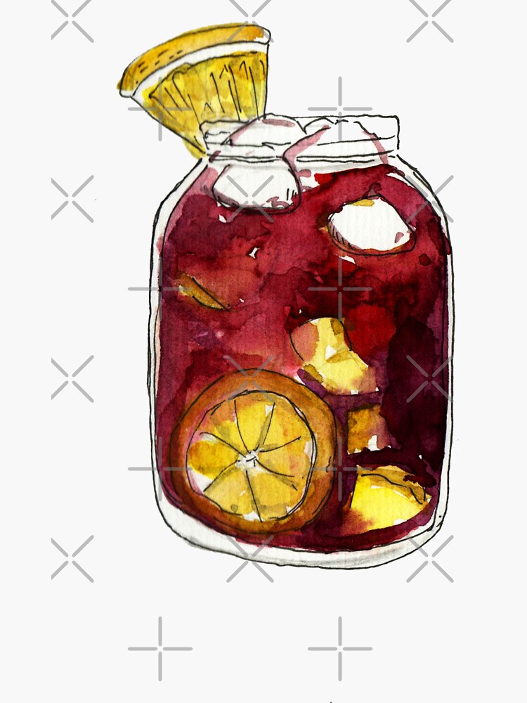 A full Mason jar of Sangria by KaylaPhan