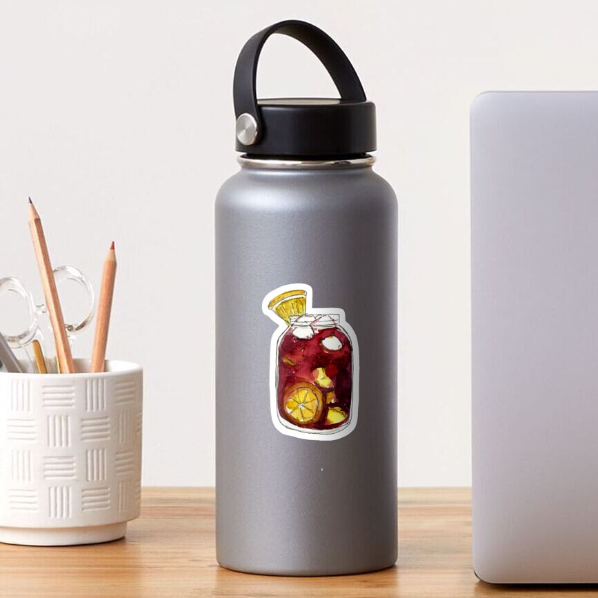 A full Mason jar of Sangria Sticker