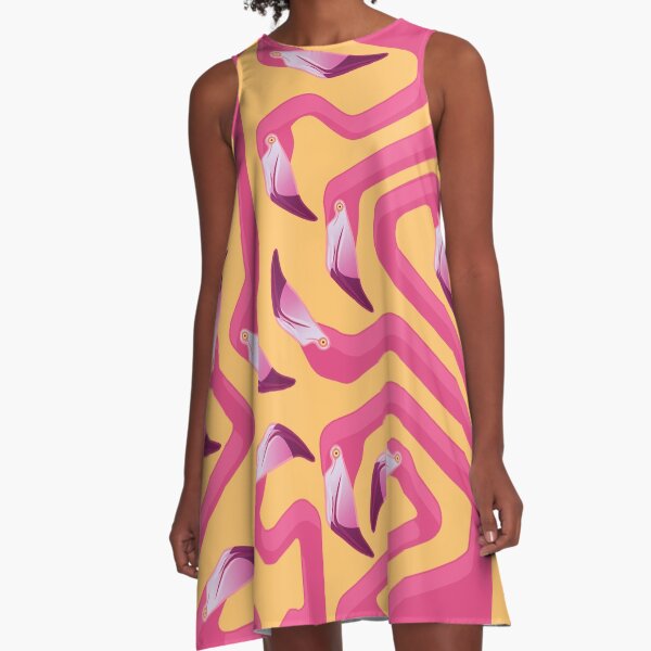 Flamingo Maze A-Line Dress