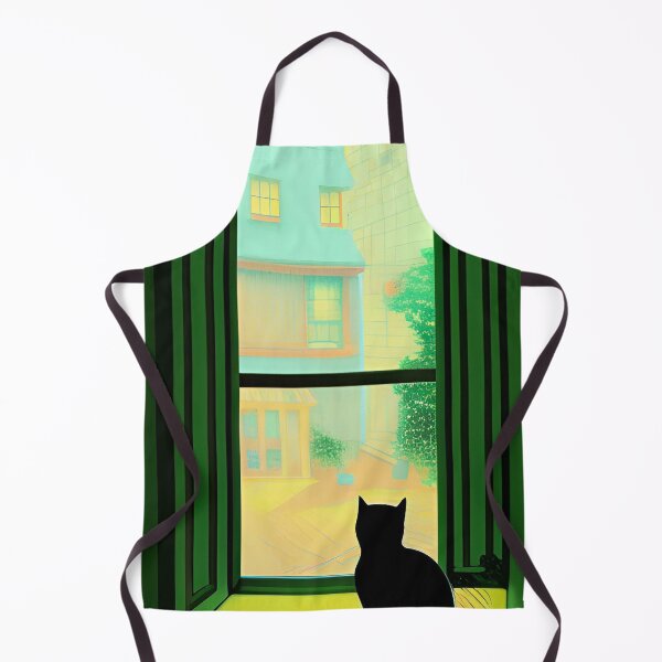 Item preview, Silhouette of Black Cat Looking out Window - Modern Stylish Artwork designed and sold by emmtayloor.