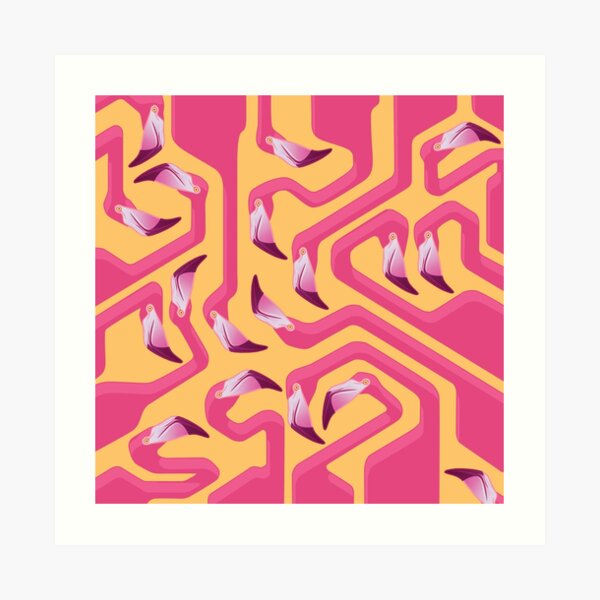 Flamingo Maze Art Print