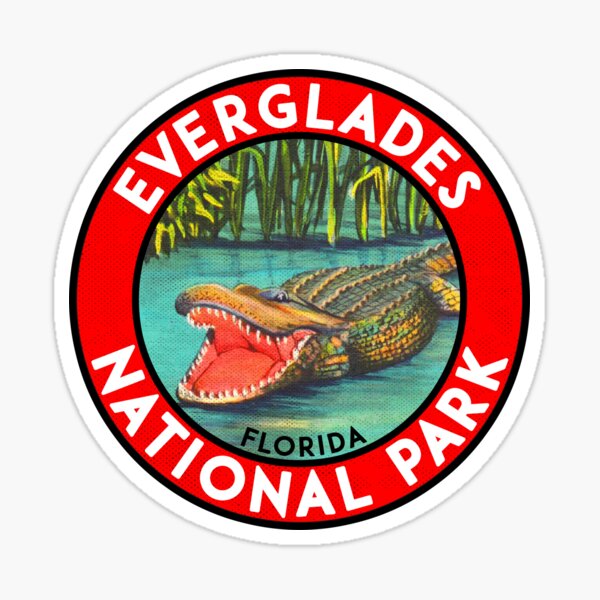 Everglades National Park Florida Alligator Vintage Travel Sticker