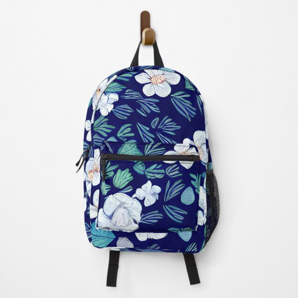 Item preview, floral white flower blue leaf patter #2 designed and sold by supeart.