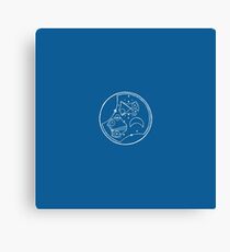 Nevertheless, She Regenerated - White on Blue Canvas Print