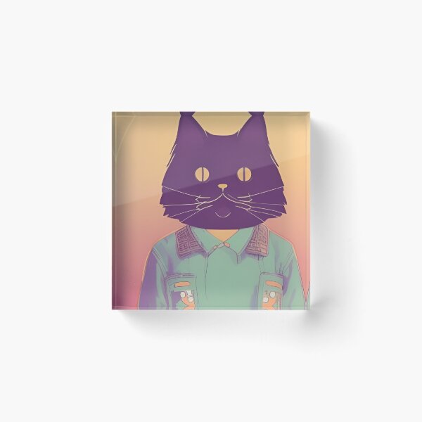 Item preview, Vintage Retro Style Hipster Anthropomorphic Black Cat Artwork designed and sold by emmtayloor.