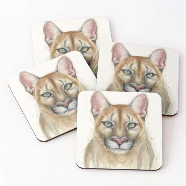 Artikelvorschau, Puma-Porträt-Aquarell entworfen und verkauft von Olga Shvartsur.