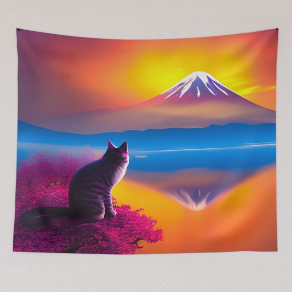 Item preview, Cat looking at Mt Fuji designed and sold by bradm50.