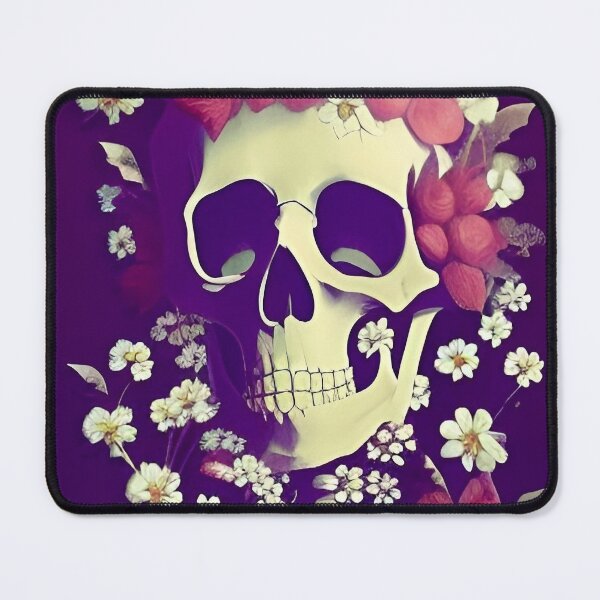 Item preview, Skeleton Wearing Flower Crown - The Beauty of Growth and Renewal with Pink and White Flowers designed and sold by emmtayloor.