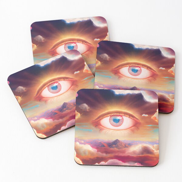 Item preview, Bright Godly Eye with a Beautiful Landscape Digital Painting designed and sold by CodeAndColors.