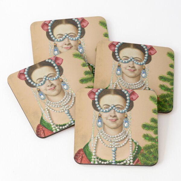 Item preview, Ai Holiday Altered Art Portraits, Ai Vintage Christmas Art, Painting by Ai, Art Gift designed and sold by RadRococo.