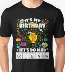 Es ist mein Geburtstag Lassen Sie uns wütendes Wissenschafts-Geburtstags-T-Shirt für Kinder-Alter 7 tun Slim Fit T-Shirt