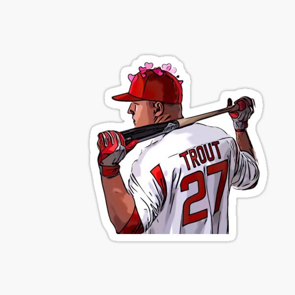 mike trout stretch Sticker for Sale by santuydsgn