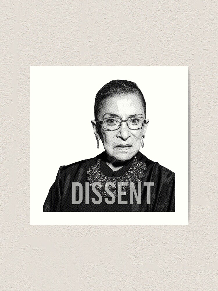 Ruth Bader Ginsburg Rbg Dissent Kragen Kunstdruck Von Starkle Redbubble