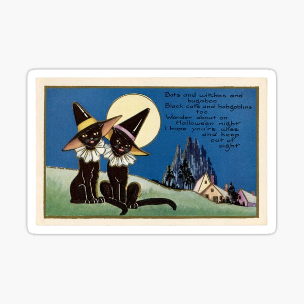 Vista previa del artículo con la obra «¡Vintage de Halloween 2 BRUJOS!», diseñado y vendido por TheWhiteBear.