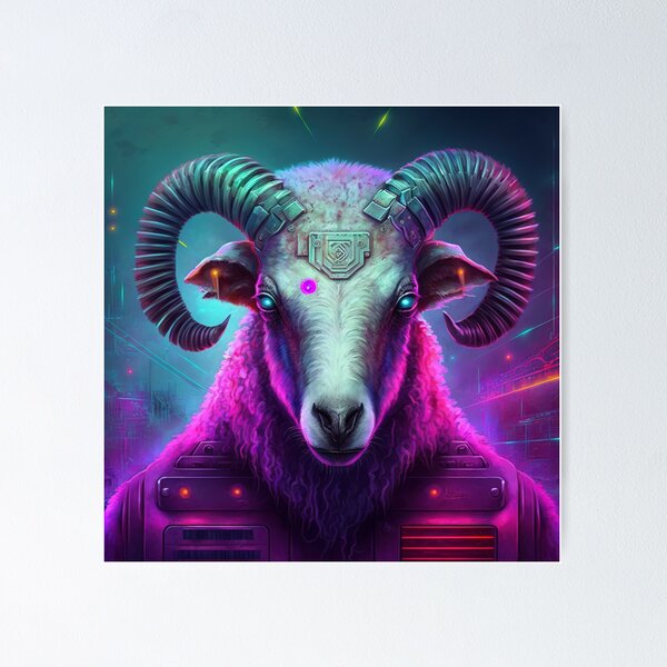 Item preview, Sheep cyberpunk  designed and sold by AnimalArtPhotos.