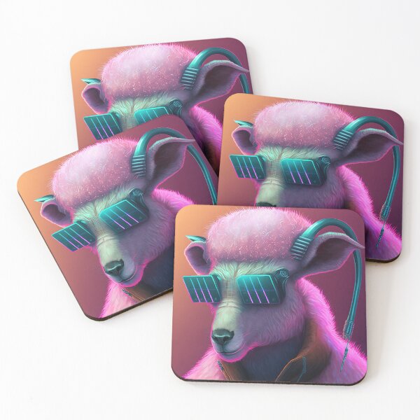 Item preview, Sheep wearing cyberpunk shades designed and sold by AnimalArtPhotos.