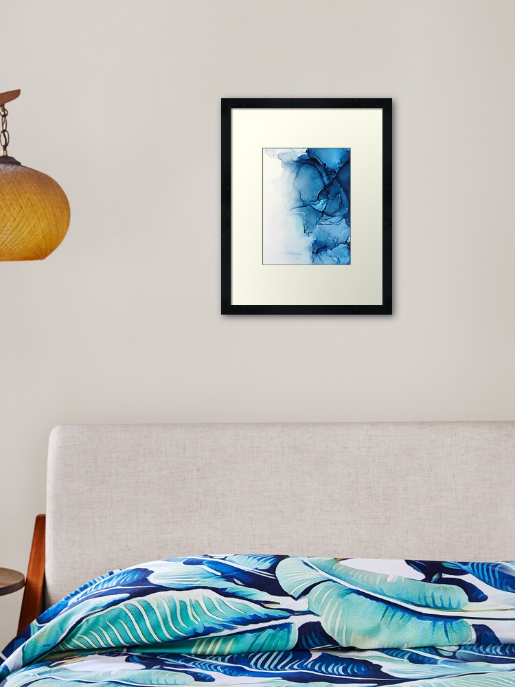 Blue Tides - Alcohol Ink Painting Metal Prints by Elizabeth