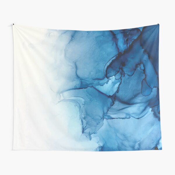 Blue Tides - Alcohol Ink Painting Tapestry