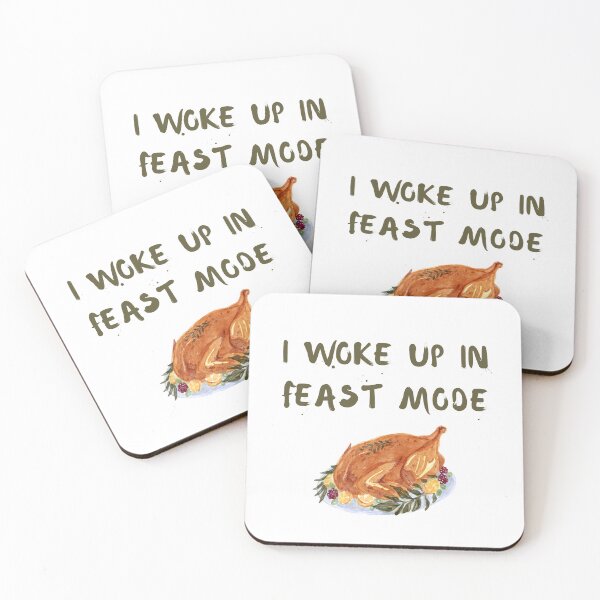 Item preview, I Woke Up In Feast Mode Funny Watercolor Thanksgiving Day Quotes  designed and sold by LaziniArts.