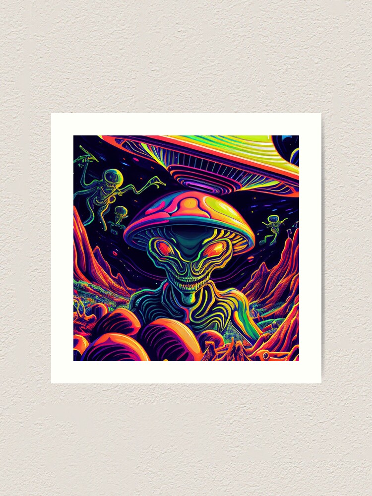 Medium sized Trippy deals Alien Painting