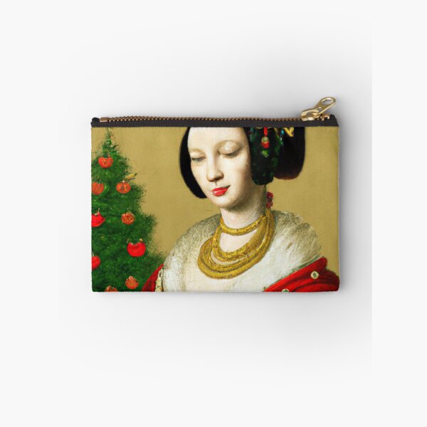 Item preview, Noble Woman, Vintage Holiday, Christmas Fashion, Altered Art Painting, Ai Christmas Art, Art by Ai, Luxury Art Gift designed and sold by RadRococo.