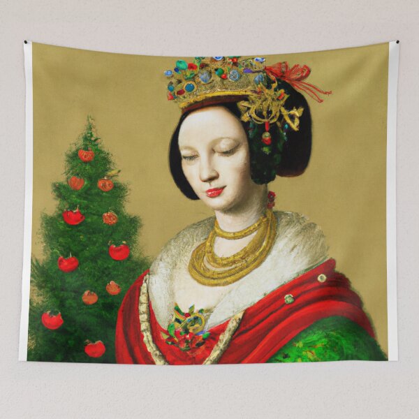 Item preview, Noble Woman, Vintage Holiday, Christmas Fashion, Altered Art Painting, Ai Christmas Art, Art by Ai, Luxury Art Gift designed and sold by RadRococo.