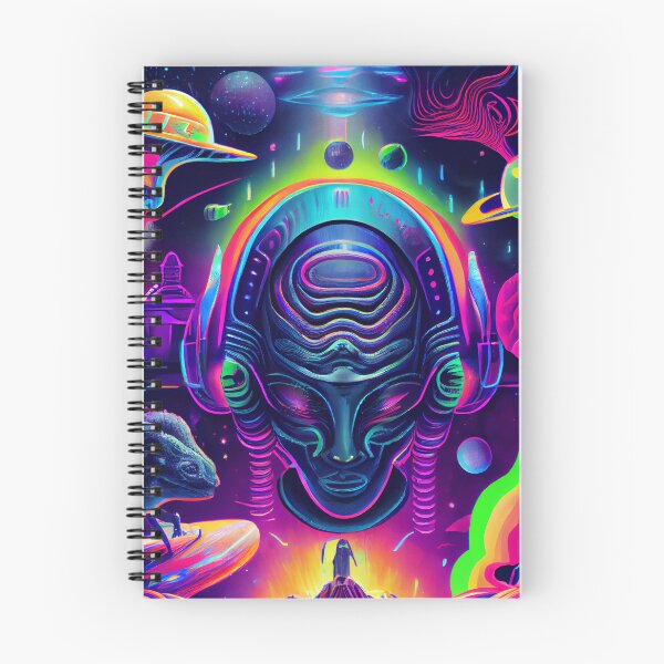 Item preview, Colorful Psychedelic Alien God in Space Neon Digital Painting designed and sold by CodeAndColors.