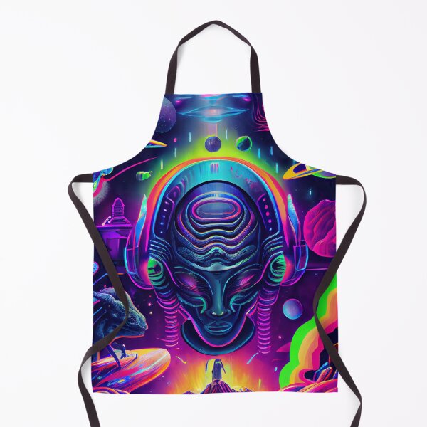 Item preview, Colorful Psychedelic Alien God in Space Neon Digital Painting designed and sold by CodeAndColors.
