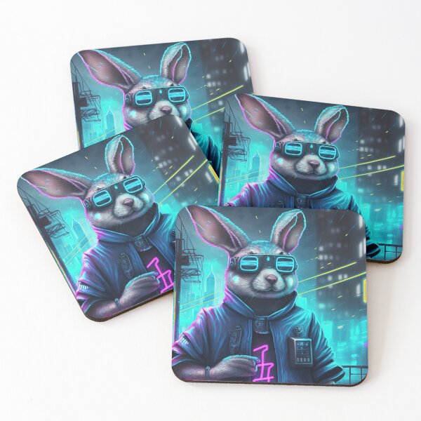 Item preview, Cool cyberpunk rabbit designed and sold by AnimalArtPhotos.