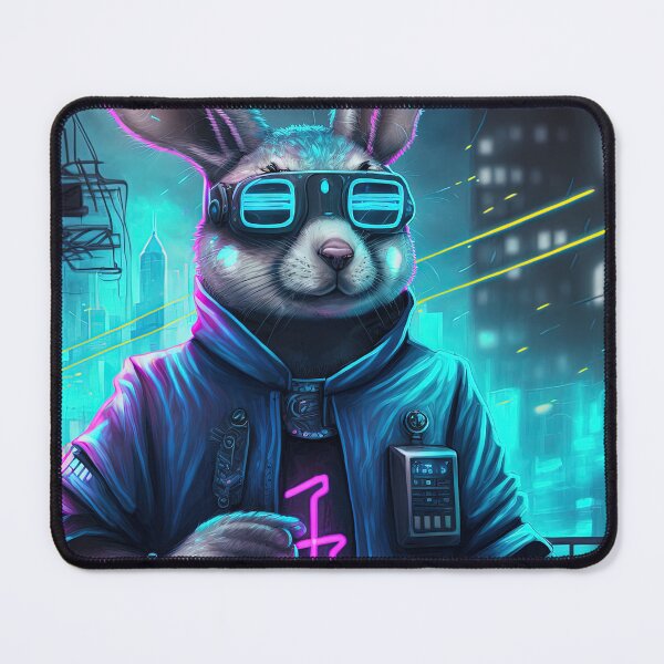 Item preview, Cool cyberpunk rabbit designed and sold by AnimalArtPhotos.