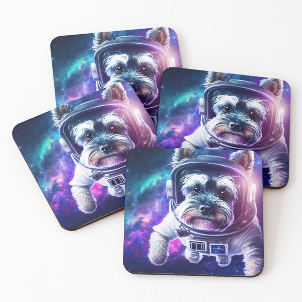 Item preview, Cute Schnauzer Dog in a Colorful Space Digital Painting designed and sold by CodeAndColors.