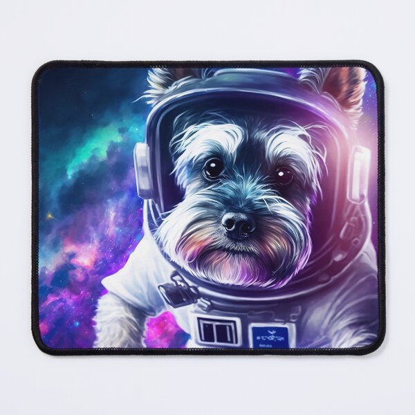Item preview, Lindo perro Schnauzer en una pintura digital espacial colorida designed and sold by CodeAndColors.