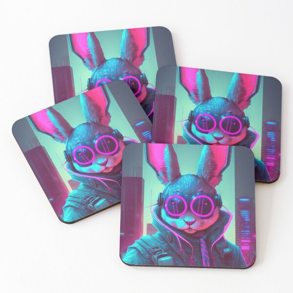 Item preview, Rabbit in cyberpunk outfit designed and sold by AnimalArtPhotos.