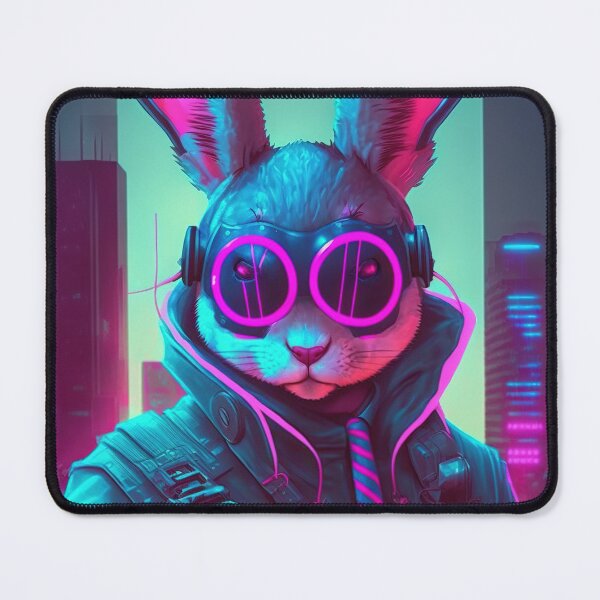 Item preview, Rabbit in cyberpunk outfit designed and sold by AnimalArtPhotos.