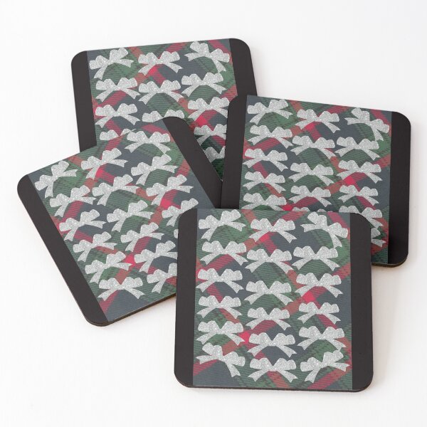Item preview, Glorious Red and Green Plaid with  Glittering Bows (Mini) designed and sold by SunMoonBeyond.