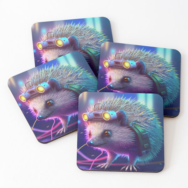 Item preview, Hedgehog cyberpunk style designed and sold by AnimalArtPhotos.