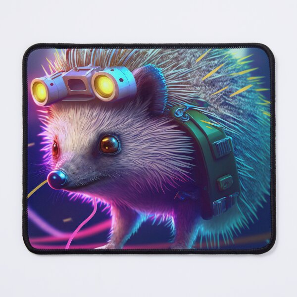 Item preview, Hedgehog cyberpunk style designed and sold by AnimalArtPhotos.