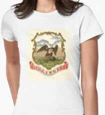 Historical Coat of Arms of Illinois Women's Fitted T-Shirt