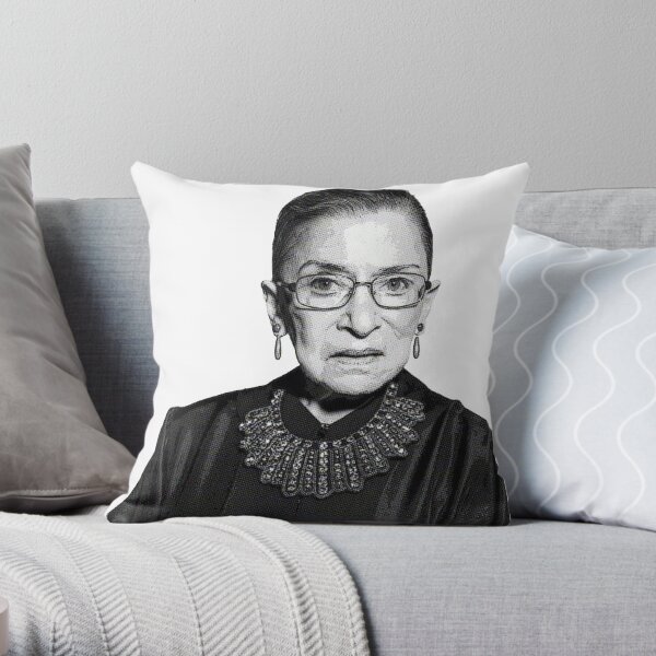 RBG Dissent Collar Ruther Bader Ginsburg Throw Pillow