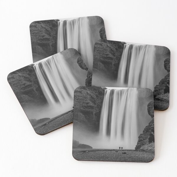 Item preview, Skogafoss waterfall in monochrome designed and sold by pietrofoto.