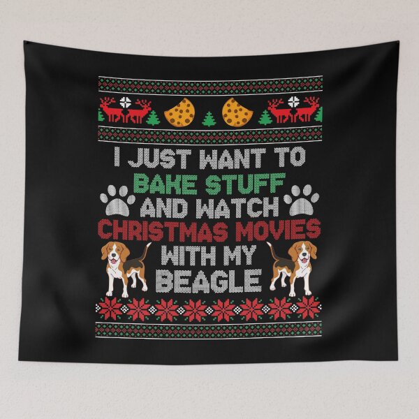 Item preview, Bake stuff with beagles watch christmas movies ugly sweater designed and sold by ferraudionne.