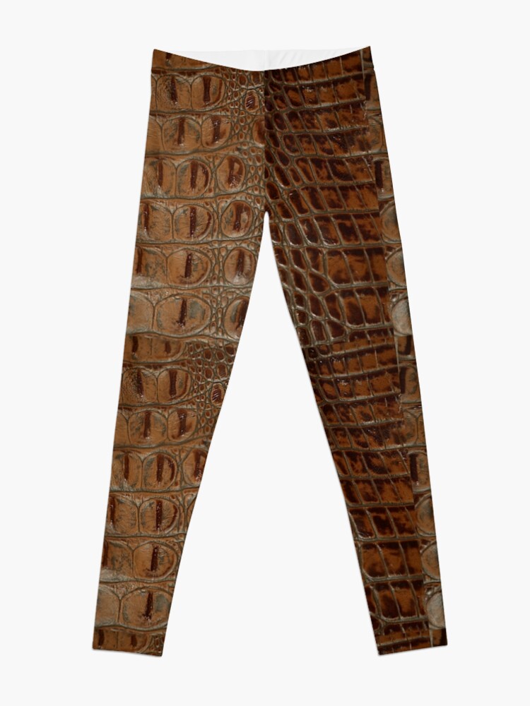 Alternate view of 2D Photo-sampled Faux-Crocodile Leather-effect Leggings