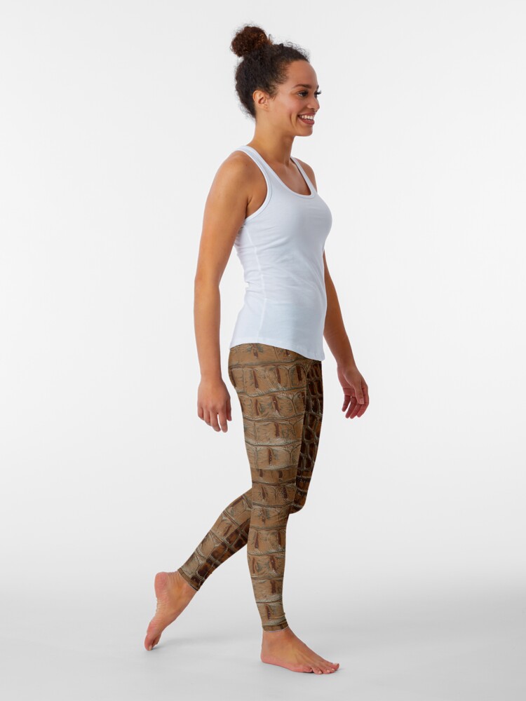 Alternate view of 2D Photo-sampled Faux-Crocodile Leather-effect Leggings