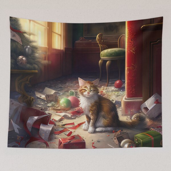 Item preview, Cat wrecks christmas tree designed and sold by XmasPatterns.