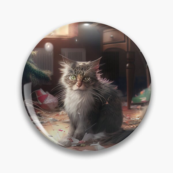 Item preview, Angry cat wrecks christmas tree designed and sold by XmasPatterns.