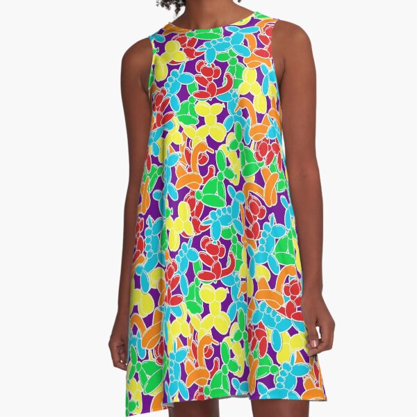 Jam Room Floor Balloon Animals A-Line Dress