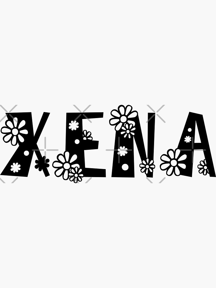 my-name-is-xena-girl-name-in-black-fonts-sticker-for-sale-by