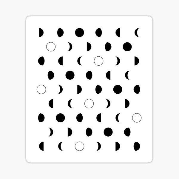 Moon phases pattern Sticker